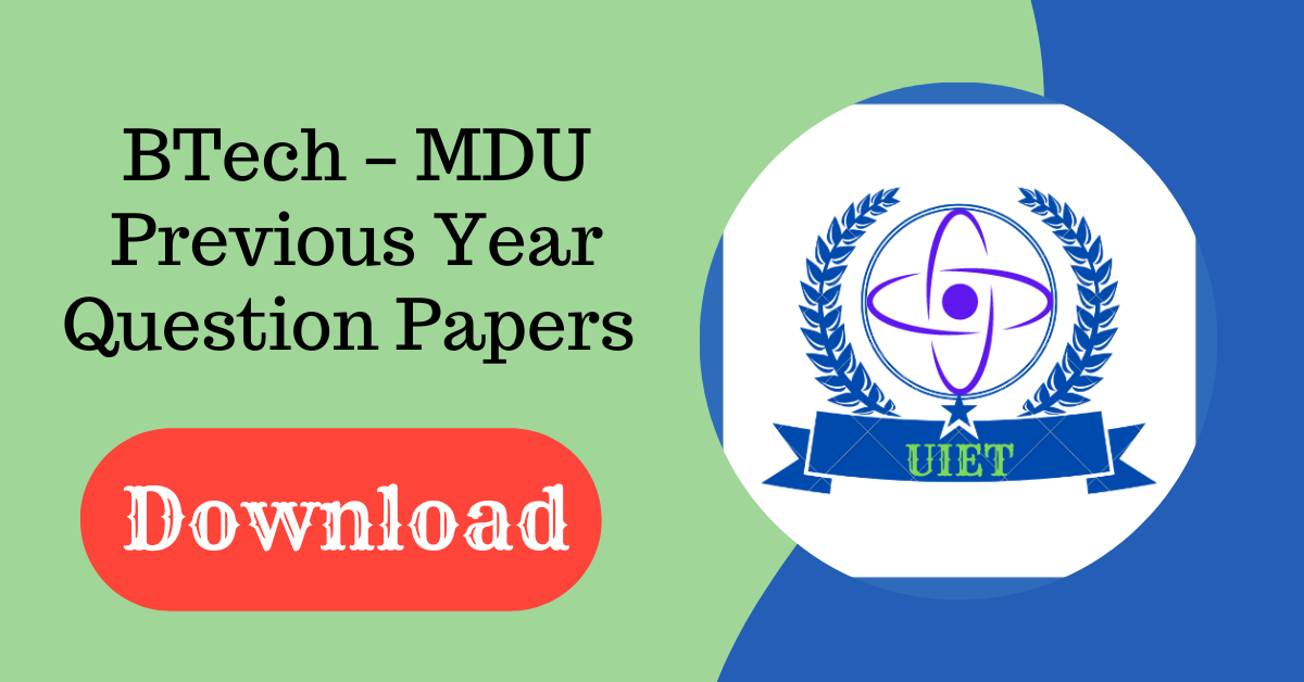 BTech – MDU Civil Engineering Previous Year Question Papers Download