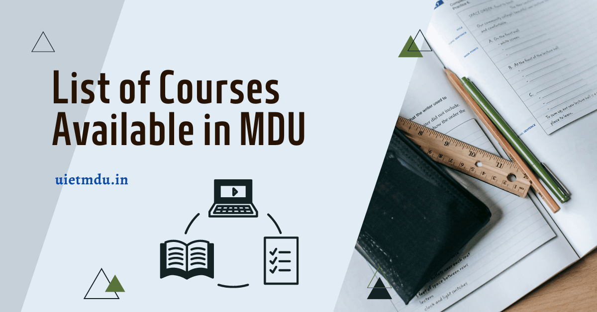 List of Courses Available in MDU