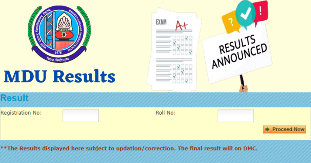 MDU Result | Maharshi Dayanand University Results 2023 » UIET