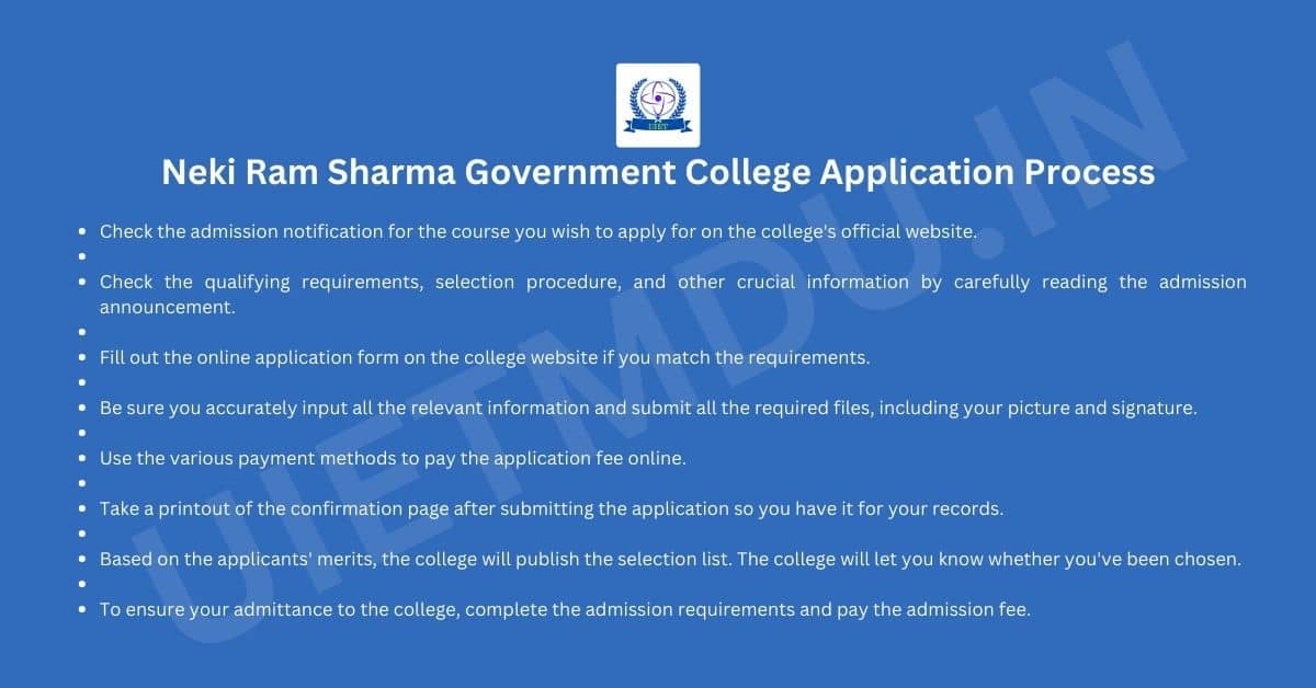 Neki Ram Sharma Government College Application Process 