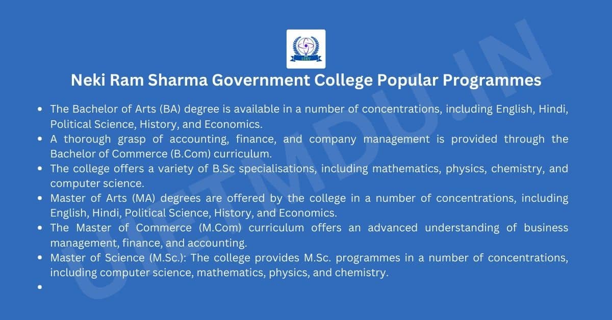Neki Ram Sharma Government College Popular Programmes
